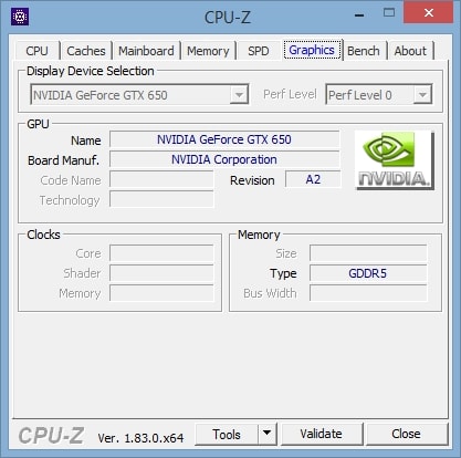 Видеокарта в CPU-Z