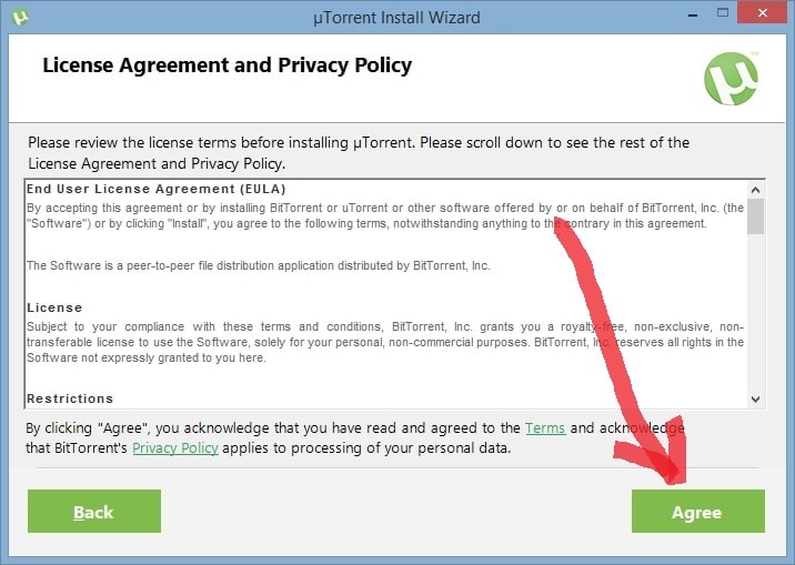 uTorrent лицензионное соглашение
